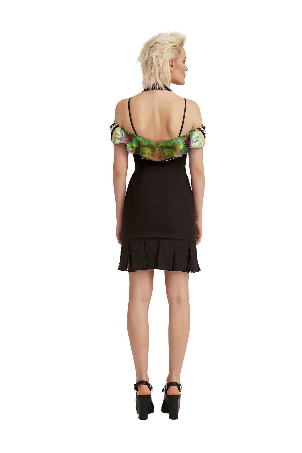 Structured Mini Raffled Dress